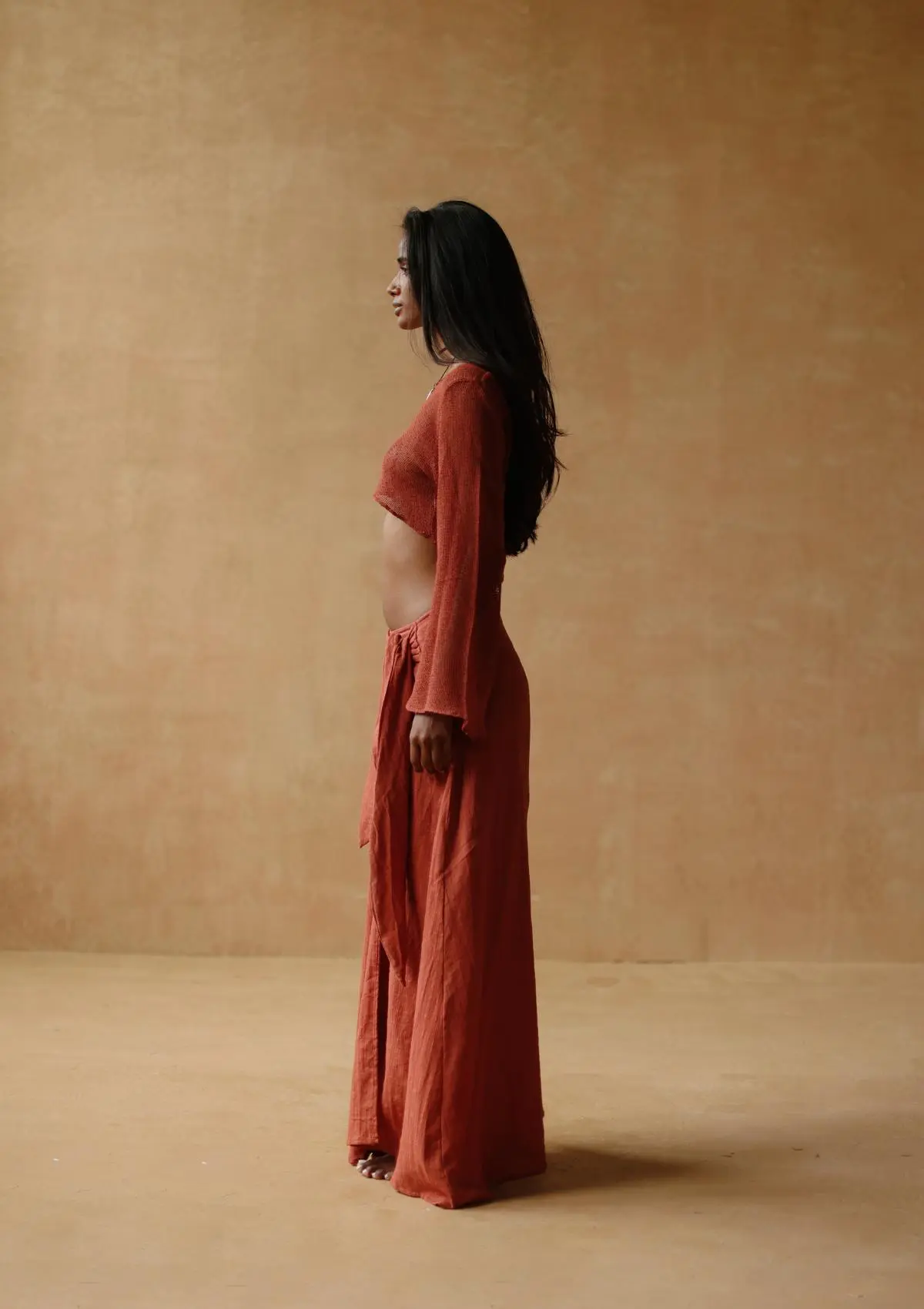 ALAIA WRAP SKIRT - BAKED CLAY - Image 2