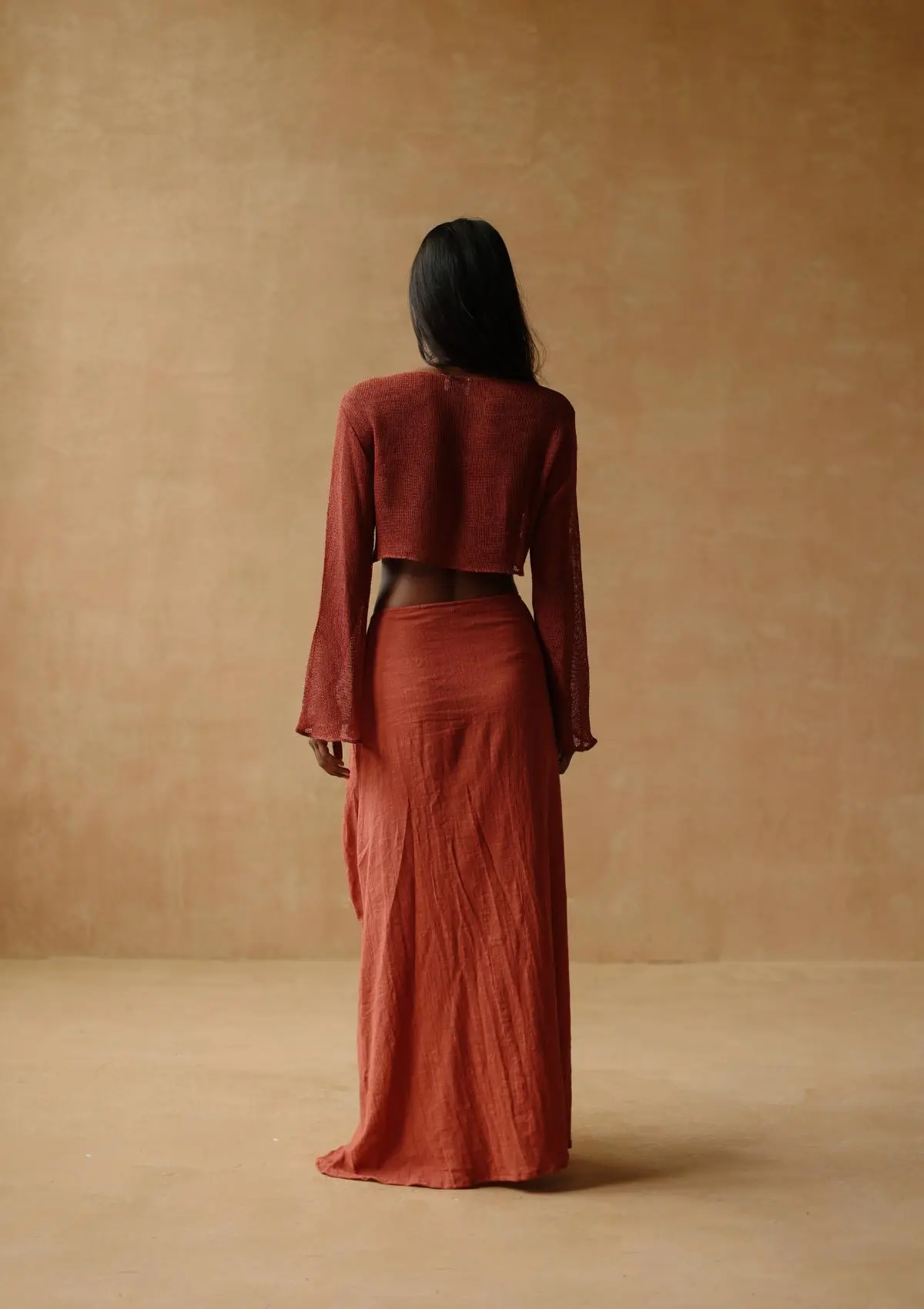 ALAIA WRAP SKIRT - BAKED CLAY - Image 5
