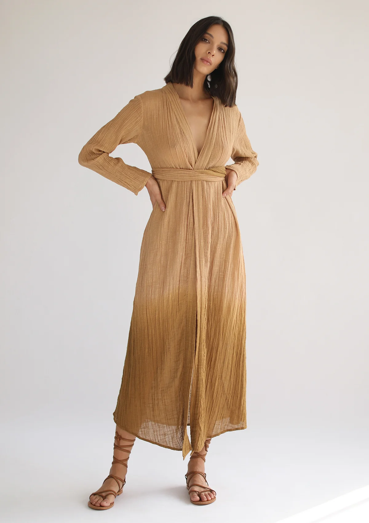 ARIA WRAP DRESS - GOLDEN OMBRE - Image 2