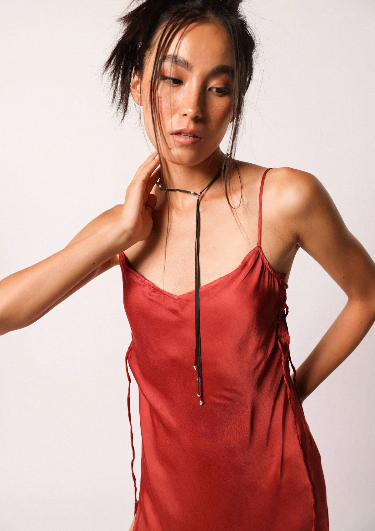 MAHALA BIAS SLIP DRESS - CHILLI OIL / COPPER BROWN OMBRE - Image 4