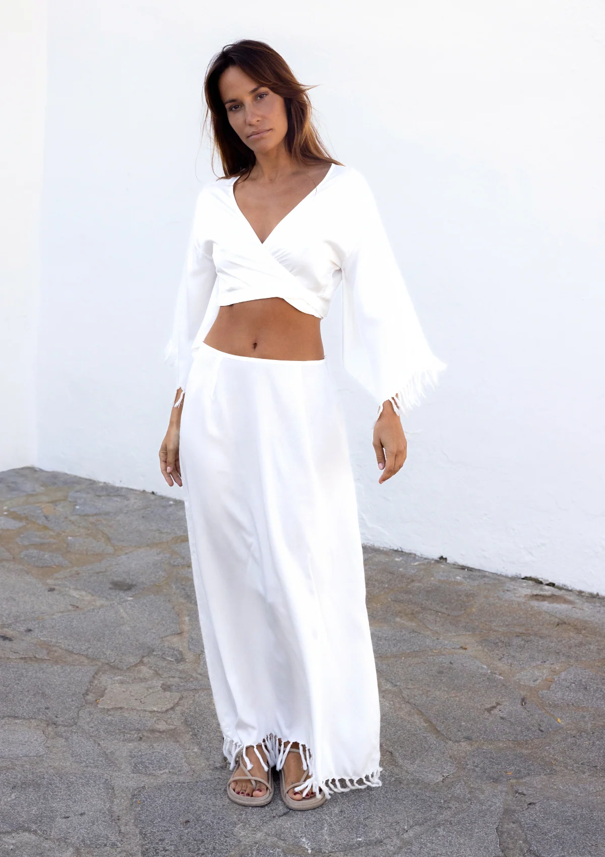 FRINGED WRAP KIMONO TOP - Image 3