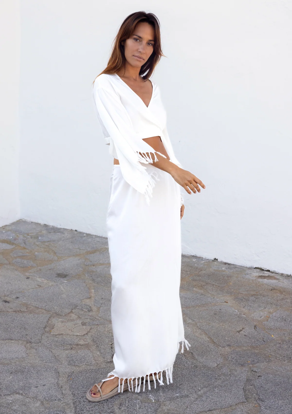 FRINGED WRAP KIMONO TOP - Image 5