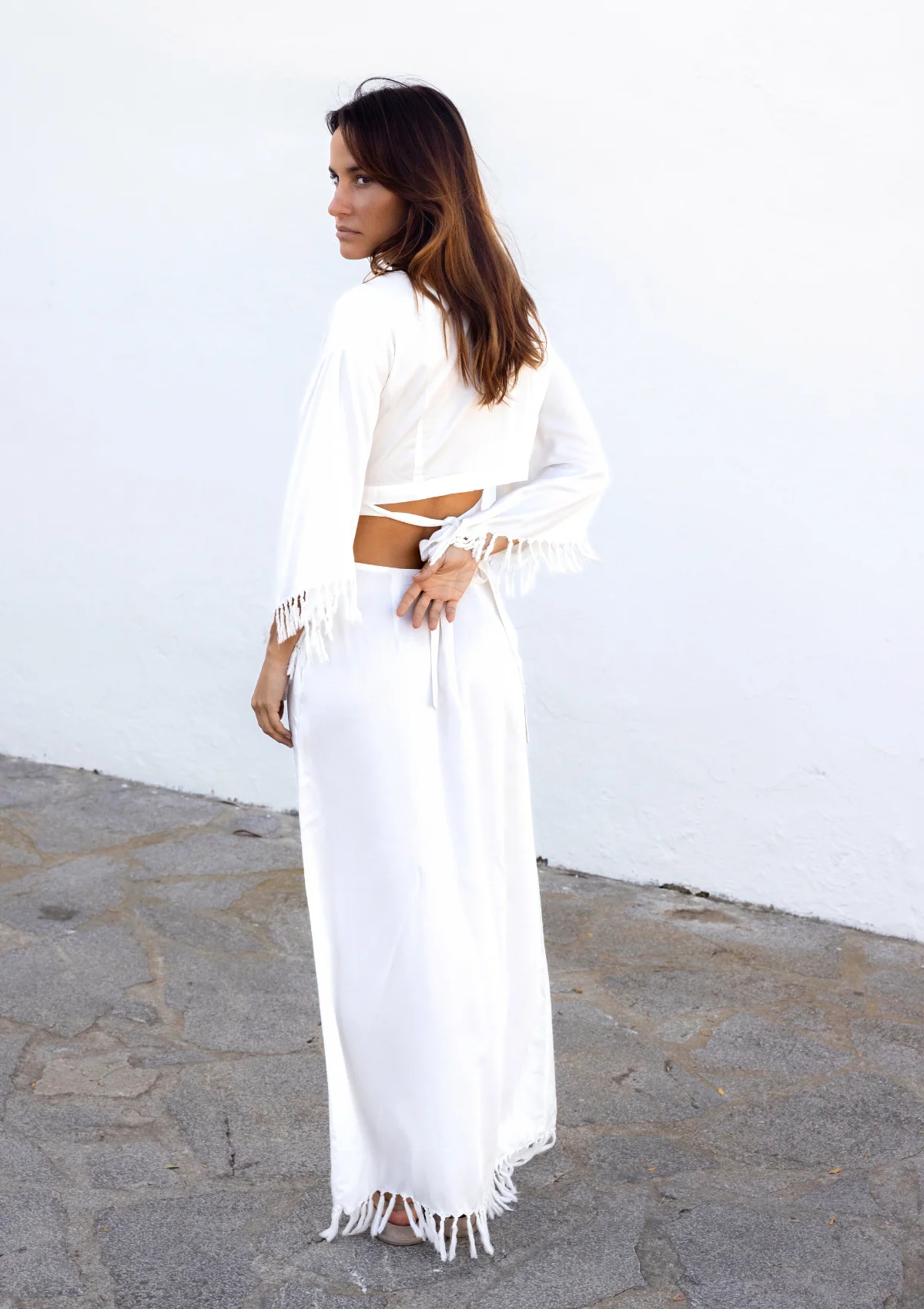 FRINGED WRAP KIMONO TOP - Image 6