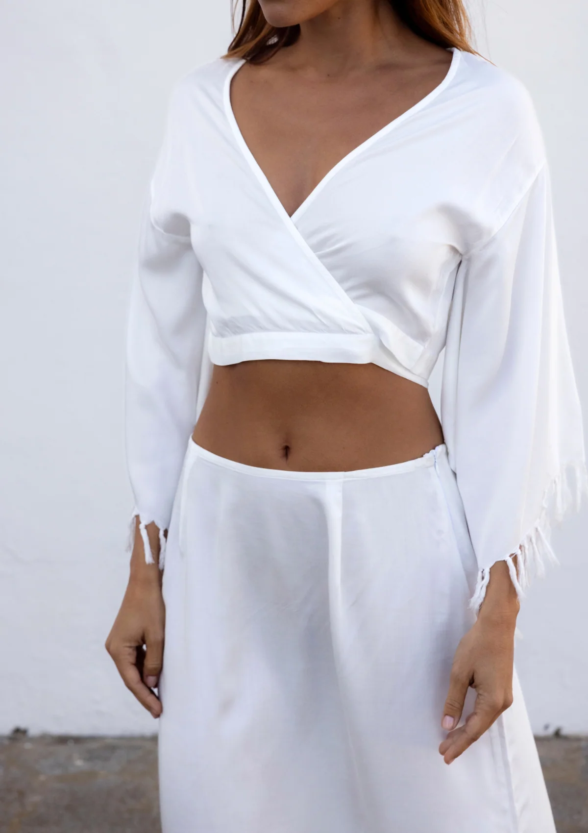 FRINGED WRAP KIMONO TOP - Image 7
