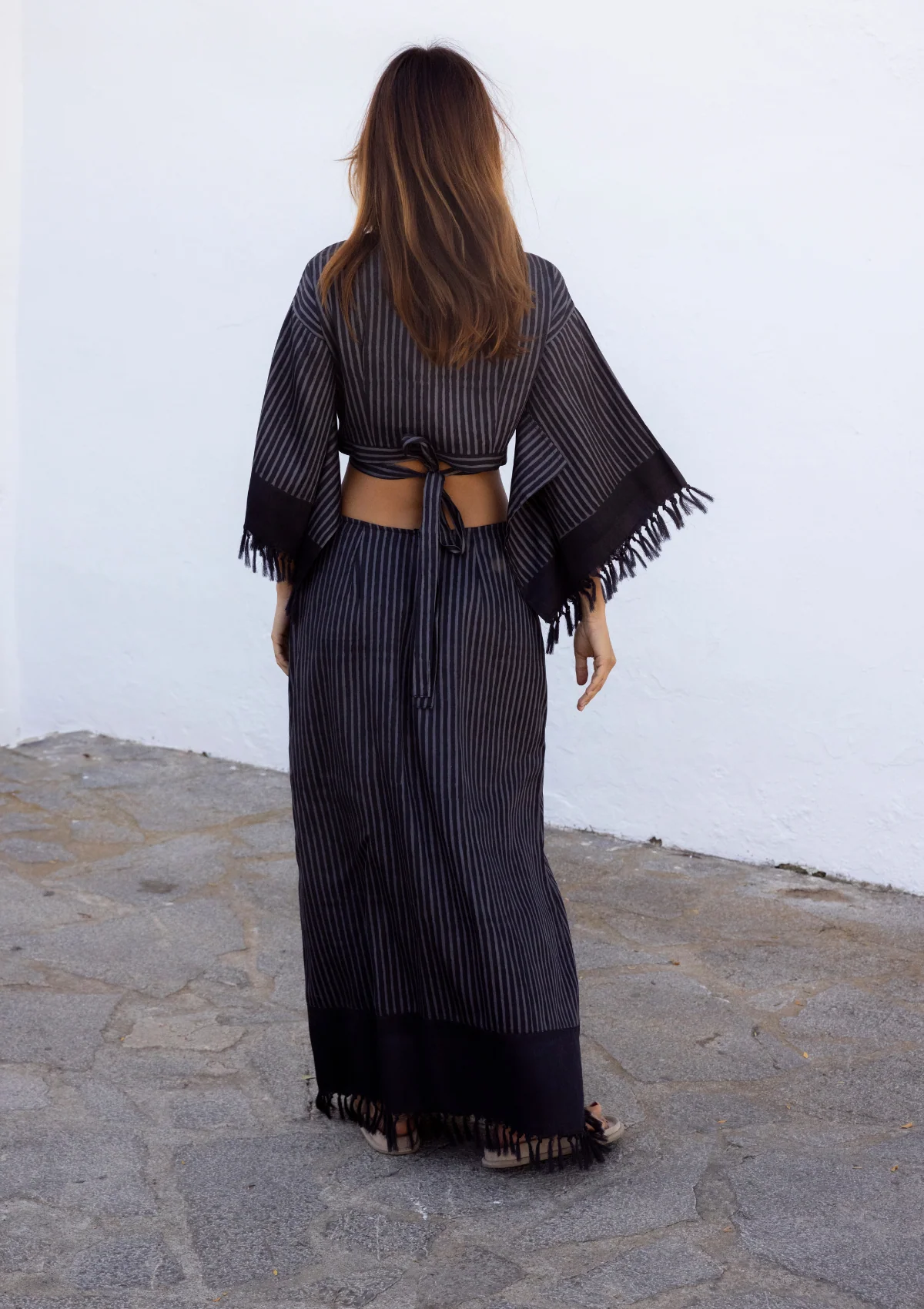 FRINGED WRAP KIMONO TOP - Image 9