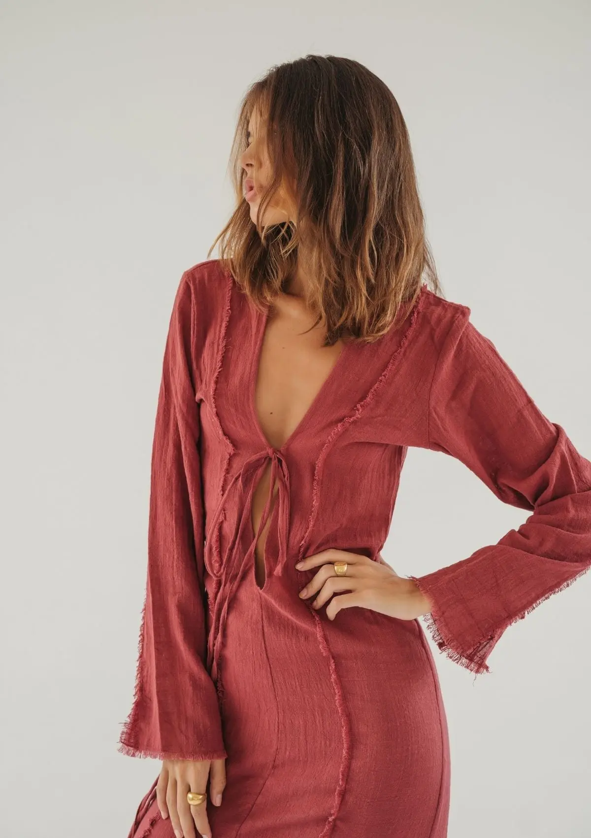HAVEN RAW EDGE DRESS - Image 13