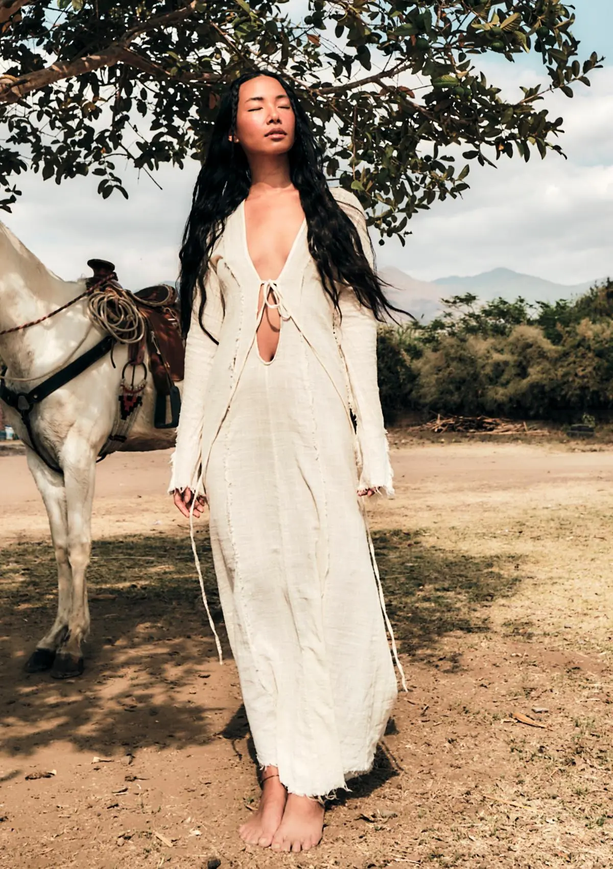 HAVEN RAW EDGE DRESS - Image 6