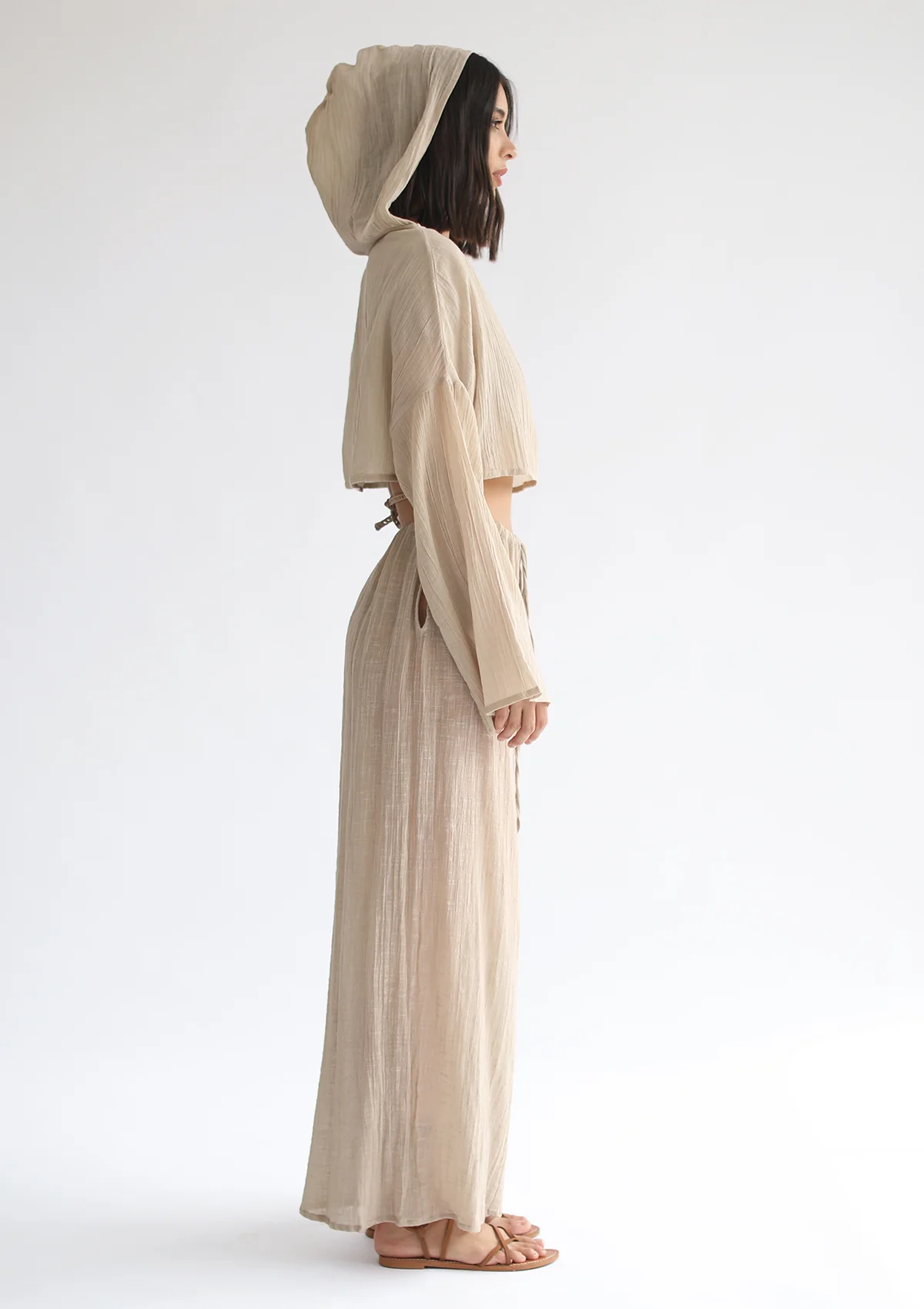 MIA CROPPED SWEATER - GRAY - Image 3