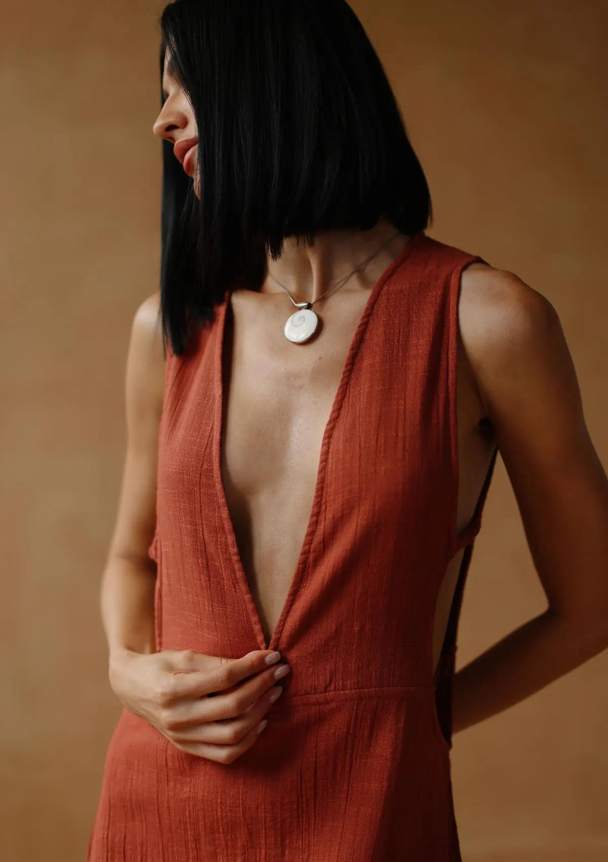 RAYA MAXI CUTOUT DRESS- BAKED CLAY - Image 3